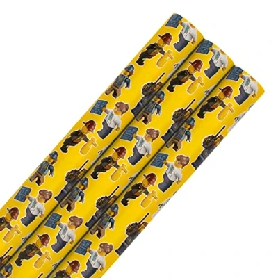 Image of Hallmark Multi Occasion Wrapping Paper Bundle 3 Rolls in 1 Lego Pattern Design