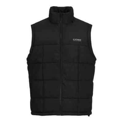 Image of JACK&amp;JONES PLUS Men&#039;s Jjben Square Bodywarmer Pls Quilted Vest, Black, XXXXXXL