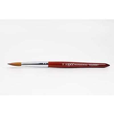 Image of Apex® Professional #14 Premium Kolinsky Pure Sable Hair Acrylic Nail Brush Applications for Technicians Artists (#14 Crimped)