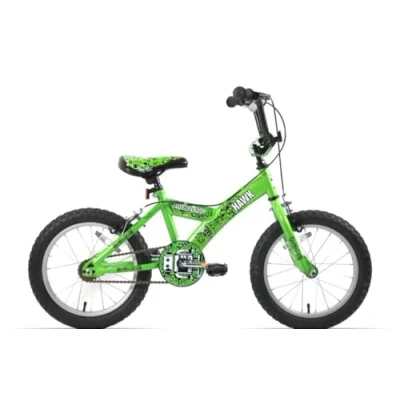 Image of Hawk Robotnic 16&quot; Wheel Kids Boys Bike BMX Green Black Age 5+