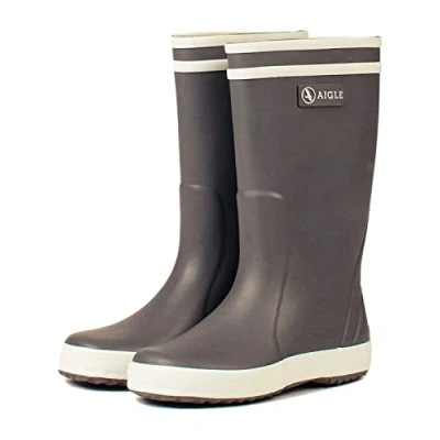 Image of Aigle Unisex Kids Lolly Pop&#039; Wellington Boots, Grey Charcoal, 7.5 UK Child