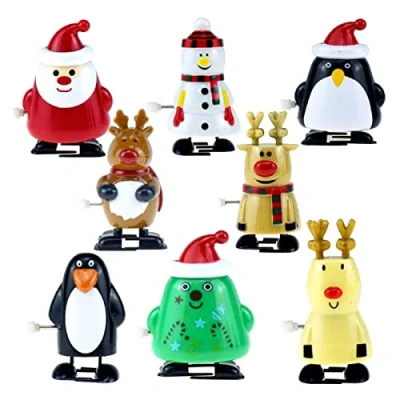 Image of HshDUti 8 Pack Christmas Wind Up Toy Assortments Stocking Stuffers Toys for Kids Party Bag Fillers Favours Goody 8pcs