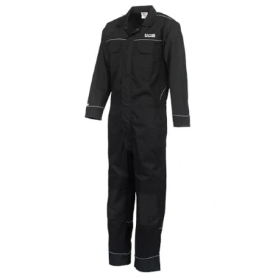 Image of JCB Trade Coveralls Mens Knee Pad Heavy Duty Overalls Boilersuit Work Mechanics (Black, Large)