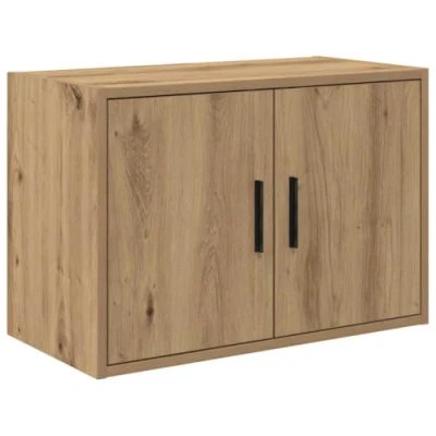 Image of vidaXL garage wall storage cabinet engineered wood organizer with door, workshop utility cupboard, artisan oak, 30 x 41 cm
