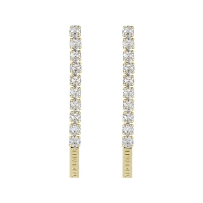 Image of Ted Baker Mellsie Tennis Crystal Drop Earrings For Women (Gold/Crystal)