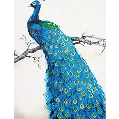 Image of Diamond Dotz (DD13.012) Blue Peacock Embroidery Facet Art Craft Kit 60 x 84 cm