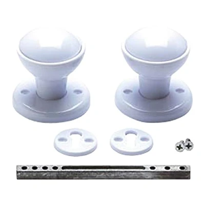 Image of Merriway® BH01832 Plastic Mortice Cupboard Cabinet Door Knob Set White