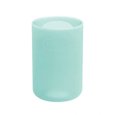Image of Dr. Brown&#039;s Options+ Glass Baby Bottle Sleeve, 100 Percent Silicone, 4oz/120 ml, For Narrow Neck Bottles, Mint, Pack of 1