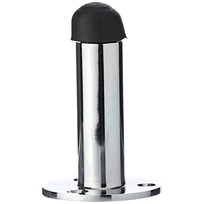 Image of Merriway® BH01664 63mm (2.1/2 inch) Projecting Wall Mounted Pillar Door Stop Chrome Plated