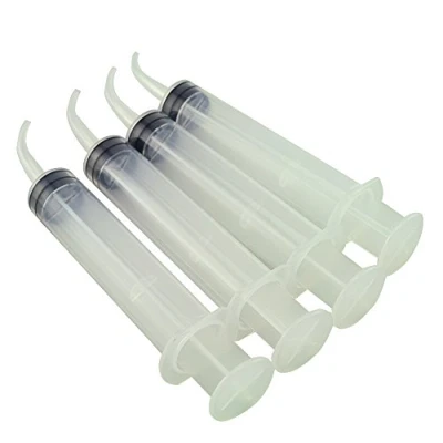 Image of Risingmed Dental Syringe,4pcs Disposable Irrigation Syringe With Curved Tip 12CC Mini Piper, Transparent