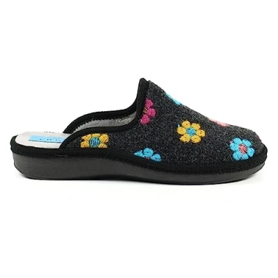 Image of Ladies Anther Black Mule Slipper 5