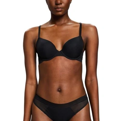 Image of ESPRIT Women&#039;s 103EF1T310 Padded Bra, Black,