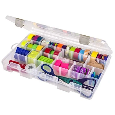 Image of ArtBin Large Solutions Box Clear Art &amp; Craft Organizer with Dividers Plastic Storage Case for Convenient and Versatile Ideal Various Supplies