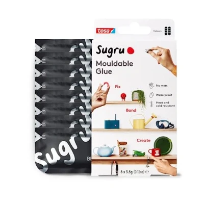 Image of Sugru by tesa Mouldable Multi Purpose Glue for Creative Fixing and Making, Black, 8 Pack
