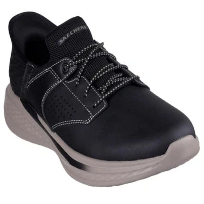 Image of Skechers USA Men&#039;s Slade Macklin Sneaker, Black/Tan, 8 UK