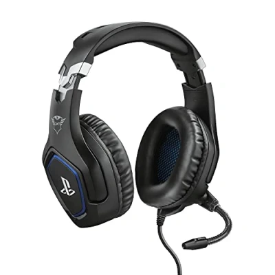 Image of Trust Gaming GXT 488 Forze [Officially Licensed for PlayStation] Headset PS4 with Flexible Microphone and Inline Remote Control, Over Ear Headphones Black