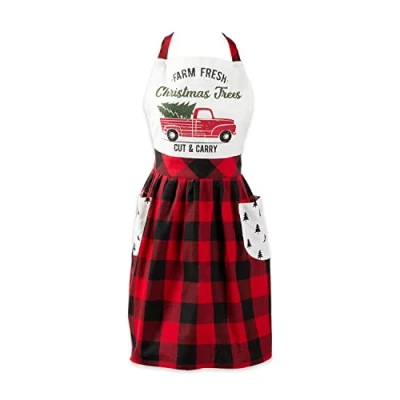 Image of DII Women&#039;s Christmas Kitchen Apron Adult Size, Cooking, Baking or Crafting, Adjustable with Large Pockets, One Truck