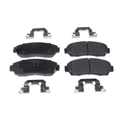 Image of 45022SHJA00, 45022SHJA50, 45022STKA00 Brake pad set BLUE PRINT ADH24288 Front Axle with acoustic wear warning anti squeak plate HONDA: CR V 3