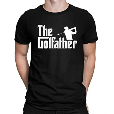 Image of Mens The Golfather Parody Golf Golfing Funny Slogan T Shirt Black (XL)