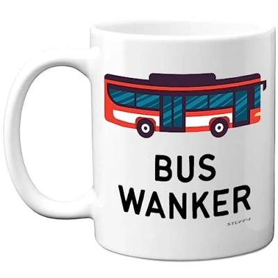 Image of Funny Bus Gifts Mug W**ker Rude Christmas for Men Women, Mugs Coffee Tea Cup, Novelty Joke Birthday Gift, 11oz Dishwasher and Microwave Safe