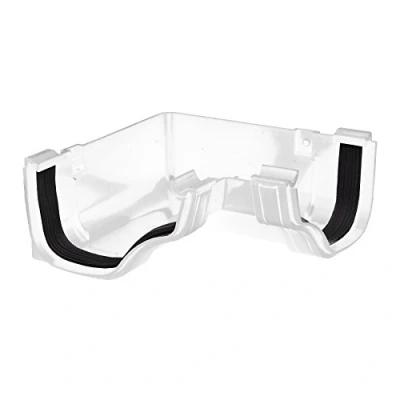 Image of Polypipe OGEE ROG13 Extra Capacity Gutter Internal 90 degree Angle WHITE 130 x 70mm