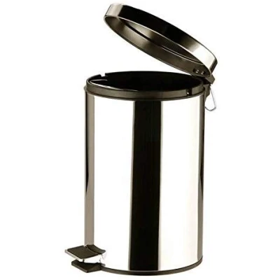 Image of HOMION S/Sless Steel 12L Silver Pedal Bin Kitchen Bathroom Toilet Rubbish Office Waste (12 Litre)