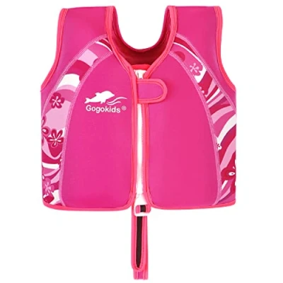 Image of Kids Swim Trainer Vests Boys Girls Floating Jackets Waterproof Learn to Swiming Equipment for Children (Pink, L)