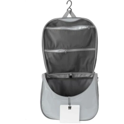Image of SEA TO SUMMIT Hanging Toiletry Bag S Lightweight &amp; Water Resistant Shatterproof Mirror Mesh Pocket Made of Ultra Sil Nylon Zips Handles Travel pewter Grey 80g, grey, S, Size
