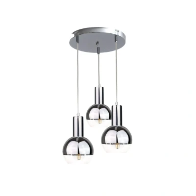 Image of Ice Cluster Pendant Ceiling Light Silver, 30cm, 3x E27