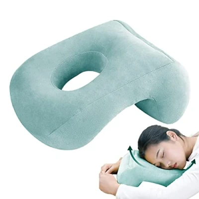 Image of Face Down Pillow Desk For Napping Massage Bed Headrest Comfortable Soft Sleeping With Arm