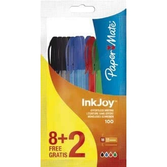 Image of Paper Mate Inkjoy Capped Medium Standard Colour Pens (Pack of 10)