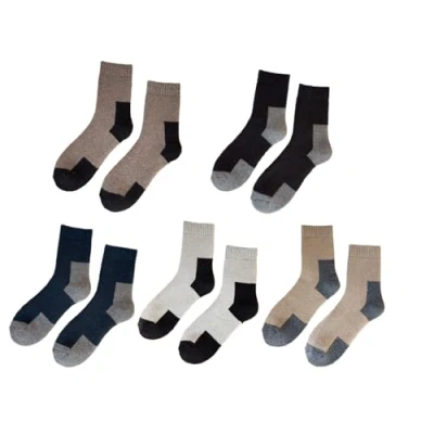Image of QKCQQTS 5 Pairs Unisex winter Thermal warm Thick Synthetic Wool Socks, mid tube socks cashmere socks,men&#039;s (5 a,One Size)