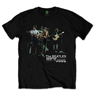Image of The Beatles Men&#039;s Hey Jude Version 2 T Shirt, Black, X Large