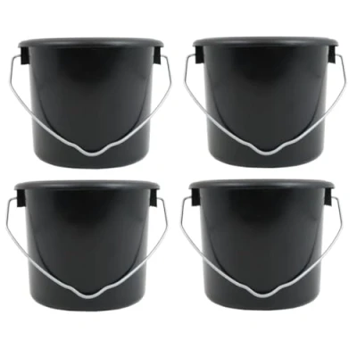 Image of Brahma Halloween Trick or Treat Black Buckets Kids Party Bags/Buckets Candy Tubs (Pack of 4)