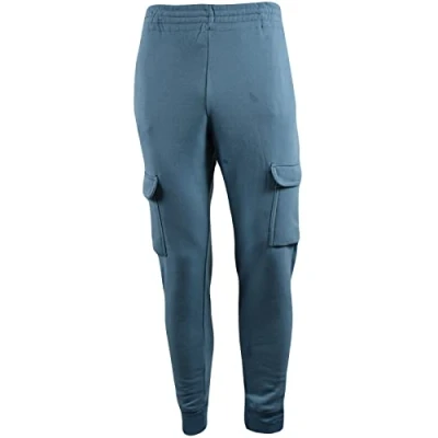 Image of True Face Mens Trouser Fleece Sweatpants Cargo Combat Joggers Multi Pockets Elasticated Sports Running Fitness Gym Jogging Bottoms Blue 2XL