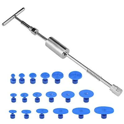 Image of FOCCTS 27 Pcs Car Dent Puller Kit Auto Body Puller, Repairing kit, with Slide Hammer T bar, Removal Glue &amp; Pulling Tabs, Efficient Automobile