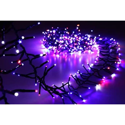 Image of Christmas Concepts® 500 6M/20FT Red/Blue White LED Cluster Lights with 8 Function Controller Indoor/Outdoor Energy Efficient A++