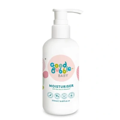 Image of Good Bubble Baby Moisturiser with Aloe Vera &amp; Vitamin E 250ml for Sensitive Skin Friendly Prebiotic Kids Skincare