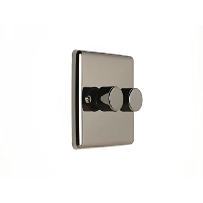 Image of 2 Gang 400W/LED 2Way Dimmer Switch Black Nickel Enhance Range