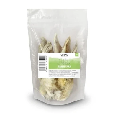 Image of Rabbit Ears with Fur For Dogs Premium Hypoallergenic, All Dog Breeds, Small, Medium, Large, Puppies, Adult, Senior, Raw Treats 100%, Natural Treats, Digestive Health (100 gram)