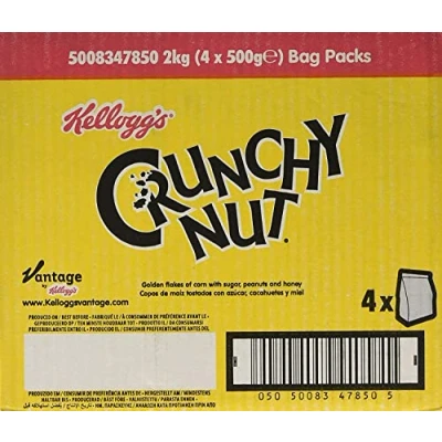 Image of Kelloggs Crunchy Nut Cornflakes Bag 500g (Pack of 4)