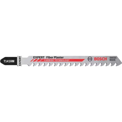Image of Bosch 3x EXPERT Fiber Plaster T141HM Jigsaw Blade (for Fibre cement boards, Drywall board, Length 100 mm, Professional Accessory Jigsaw)