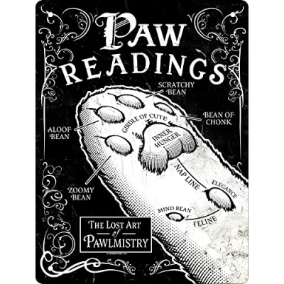 Image of Paw Readings Mini Tin Sign 15x20cm