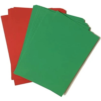 Image of indigo® A4 160gsm Coloured Art &amp; Craft Paper Cards for Christmas Greeting (Red/Green)