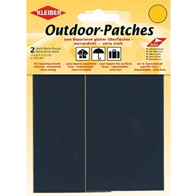 Image of Kleiber Pack of 2 Nylon Self Adhesive Repair Patches 11.5cm x 6.8cm Dark Blue