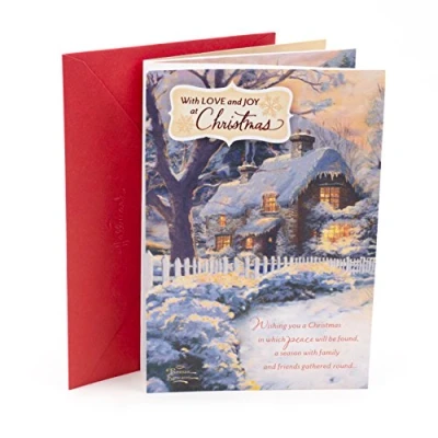 Image of Hallmark Thomas Kinkade Christmas Card (Snow Cabin) (0599XXH5221)