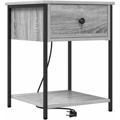 Image of vidaXL Bedside Cabinet Grey sonoma 42 x 41 56 cm Engineered wood