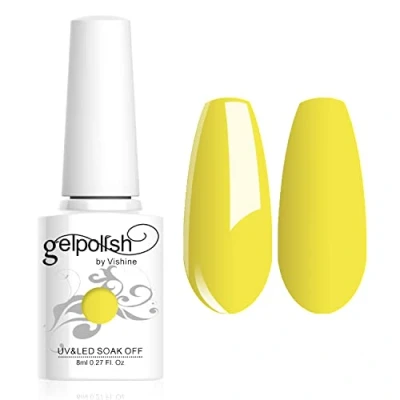 Image of Vishine Gel Polish Nail Art Soak off UV LED Diy Manicure 8ml Yellow #561
