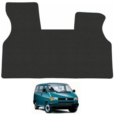 Image of Rubber Floor Mats for the VW Transporter T4 (1990 2003) [Double Seat] Custom Van Accessory Tailored fit Heavy Duty, Waterproof &amp; Anti Slip Work with Clips