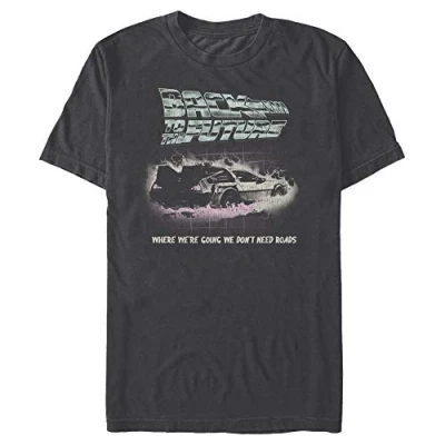 Image of Back To The Future Men&#039;s Classic Delorean T Shirt, Black, XL